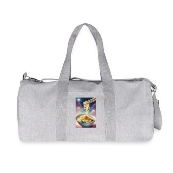 A nightly snack: bowl of noodles with broccoli - Recycled Canvas Sports Bag by Stanley/Stella - heather grey - Front