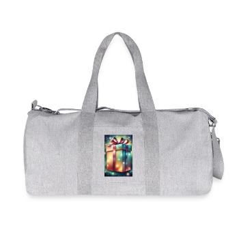 Grande boîte cadeau en feux verts - Sac de sport en toile recyclée Stanley/Stella - gris chiné - Devant