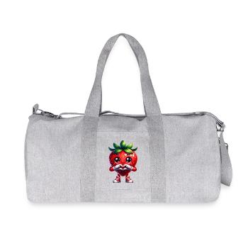 Erdbeere Herzhände  - Recycelte Canvas-Sporttasche von Stanley/Stella - Grau meliert - Vorne