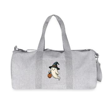Cute Halloween Ghost for Kids - Recycled Canvas Sports Bag by Stanley/Stella - heather grey - Front