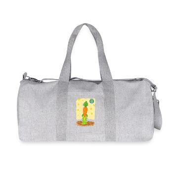 Karottenrakete zum Planeten Erde - Recycelte Canvas-Sporttasche von Stanley/Stella - Grau meliert - Vorne
