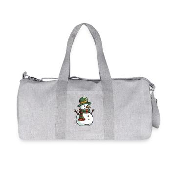 Snowman Winter Christmas - Recycled Canvas Sports Bag by Stanley/Stella - heather grey - Front