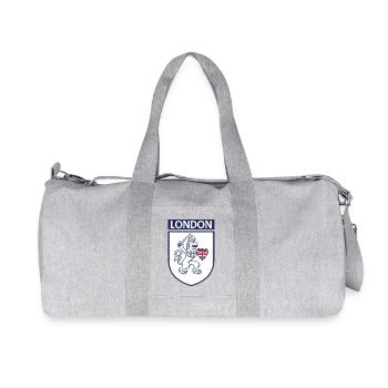 Englischer Löwe im Schild mit Union Jack - Recycelte Canvas-Sporttasche von Stanley/Stella - Grau meliert - Vorne