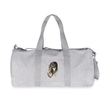 Dessin géométrique au trait avec motif à l’échelle - Sac de sport en toile recyclée Stanley/Stella - gris chiné - Devant