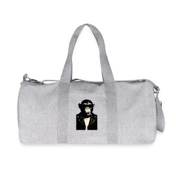 Monkey Rebel in Leather - Recycled Canvas Sports Bag by Stanley/Stella - heather grey - Front