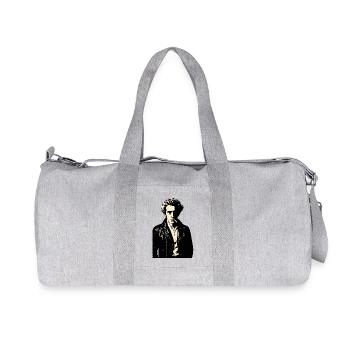 Soren Kierkegaard Rebellenporträt in Leder - Recycelte Canvas-Sporttasche von Stanley/Stella - Grau meliert - Vorne