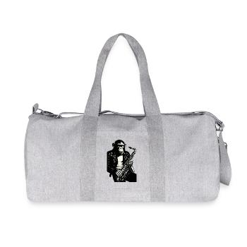 Sax monochrome Ape en cuir - Sac de sport en toile recyclée Stanley/Stella - gris chiné - Devant