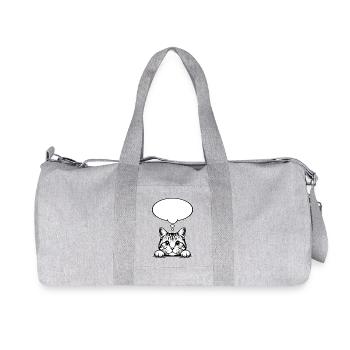Scottish Straigh Katze Sprechblase - Recycelte Canvas-Sporttasche von Stanley/Stella - Grau meliert - Vorne