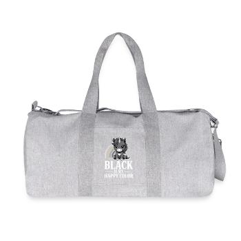 Schwarz ist mein fröhliches Farbeinhorn - Recycelte Canvas-Sporttasche von Stanley/Stella - Grau meliert - Vorne