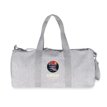Norway Cruise 2026 – Retro Badge - Recycled Canvas Sports Bag by Stanley/Stella - heather grey - Front