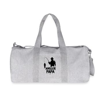 Angler Papa - Fischer Vater Silhouette und Fisch. - Recycelte Canvas-Sporttasche von Stanley/Stella - Grau meliert - Vorne