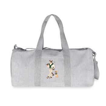 Chat de golf en tenue de polo - Sac de sport en toile recyclée Stanley/Stella - gris chiné - Devant