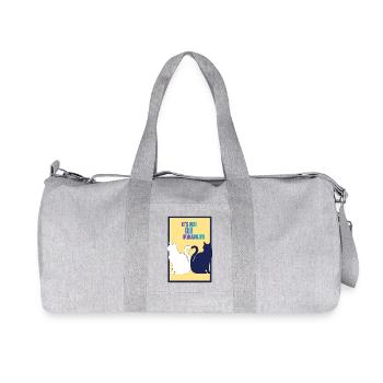 It's Not Our Fault! (Cat Heart Tail) - Recycled Canvas Sports Bag by Stanley/Stella - heather grey - Front