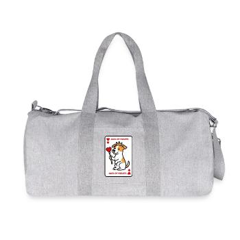 Jack Russell de Cœur Design Original - Sac de sport en toile recyclée Stanley/Stella - gris chiné - Devant