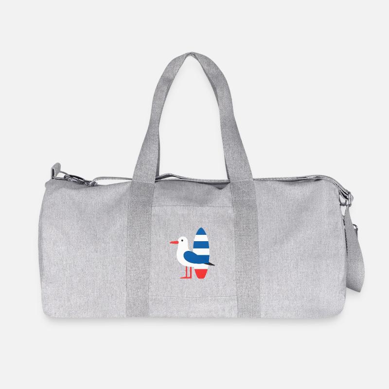 Möwe mit Surfbrett - Recycelte Canvas-Sporttasche von Stanley/Stella - Grau meliert