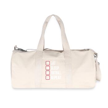 Eat Sleep Football Repeat - Recycled Canvas Sports Bag by Stanley/Stella - natural - Front