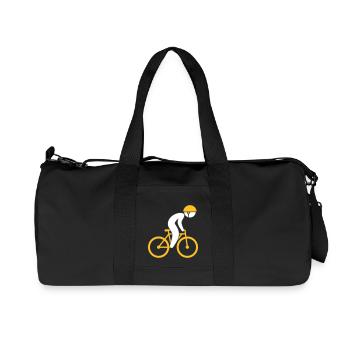 A Racing Cyclist On His Bike - Recycled Canvas Sports Bag by Stanley/Stella - black - Front
