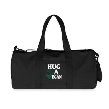 Hug Vegan Vegan Vegetarier Veggie Geschenk - Recycelte Canvas-Sporttasche von Stanley/Stella - Schwarz - Vorne