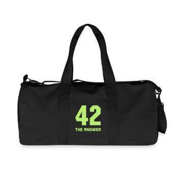 42, the Answer Answer Galaxy Science Fiction UFO - Recycled Canvas Sports Bag by Stanley/Stella - black - Front