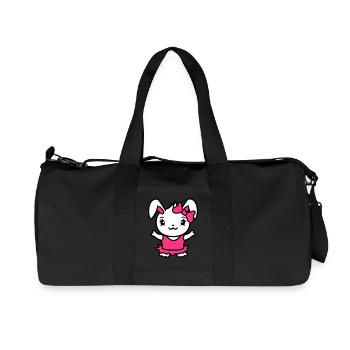 Bunny Girl Pretty Bow Woman Bunny Cute Small - Recycled Canvas Sports Bag by Stanley/Stella - black - Front