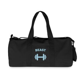 Tier. Paar. Fitnessstudio. heben - Recycelte Canvas-Sporttasche von Stanley/Stella - Schwarz - Vorne