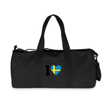 schweden_ilove_50 - Recycelte Canvas-Sporttasche von Stanley/Stella - Schwarz - Vorne