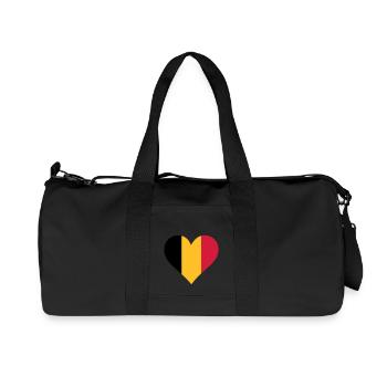 A heart for Belgium - Recycled Canvas Sports Bag by Stanley/Stella - black - Front