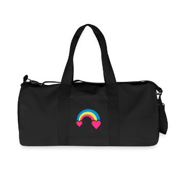 regenbogen & herzen - Recycelte Canvas-Sporttasche von Stanley/Stella - Schwarz - Vorne