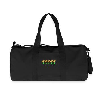 Viele Kleine Sonnenblumen Sonnen Fünf Blumen Reihe - Recycelte Canvas-Sporttasche von Stanley/Stella - Schwarz - Vorne