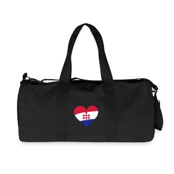 Herz Kroatien - Recycelte Canvas-Sporttasche von Stanley/Stella - Schwarz - Vorne
