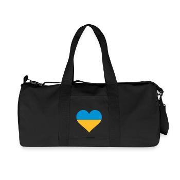 ukraine herz - Recycelte Canvas-Sporttasche von Stanley/Stella - Schwarz - Vorne