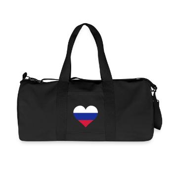 russland herz - Recycelte Canvas-Sporttasche von Stanley/Stella - Schwarz - Vorne