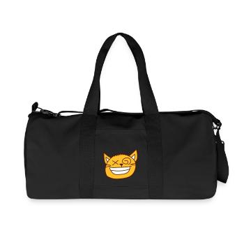 Insane Cat Squints Funny Crazy Grimace - Recycled Canvas Sports Bag by Stanley/Stella - black - Front