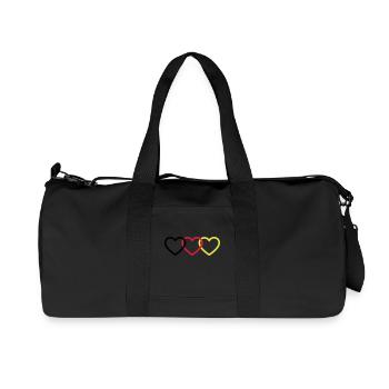 Deutschland Herzen - Recycelte Canvas-Sporttasche von Stanley/Stella - Schwarz - Vorne