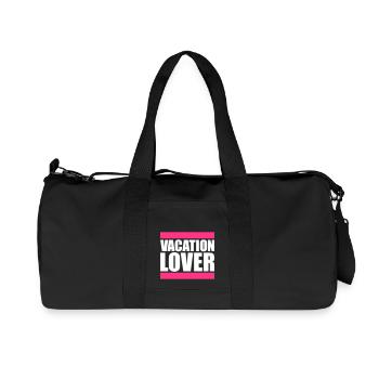 Vacation Lover Spruch Text Striche Schriftzug Logo - Recycelte Canvas-Sporttasche von Stanley/Stella - Schwarz - Vorne