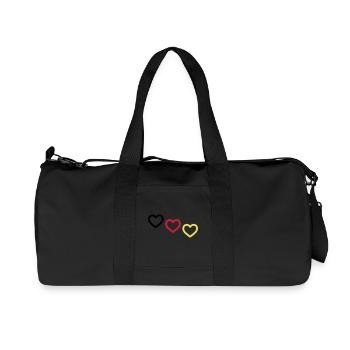 Deutschland Herzen Team - Recycelte Canvas-Sporttasche von Stanley/Stella - Schwarz - Vorne