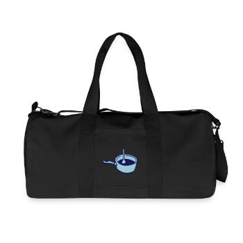 Pfanne Kochtopf Kochlöffel Koch - Recycelte Canvas-Sporttasche von Stanley/Stella - Schwarz - Vorne