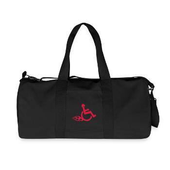 disability wheelchair fun handicap - Recycled Canvas Sports Bag by Stanley/Stella - black - Front