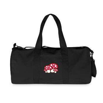 De nombreux champignons points rouges motif champignon champignon - Sac de sport en toile recyclée Stanley/Stella - noir - Devant