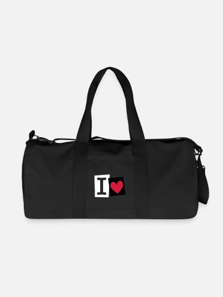 I Love (cutter font) - Recycelte Canvas-Sporttasche von Stanley/Stella - Schwarz