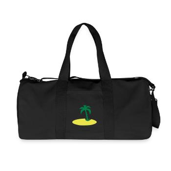 Island with palm tree - Recycled Canvas Sports Bag by Stanley/Stella - black - Front