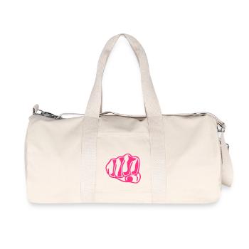poing serre clenched fist close2 - Sac de sport en toile recyclée Stanley/Stella - blanc naturel - Devant