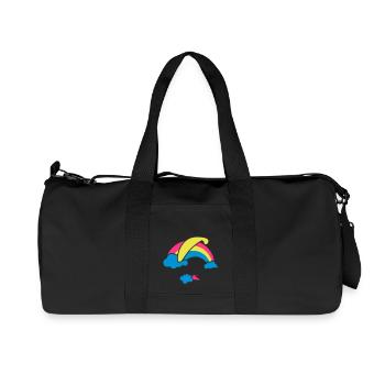 Rainbow & Clouds Paragliding - Recycelte Canvas-Sporttasche von Stanley/Stella - Schwarz - Vorne