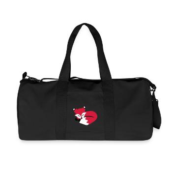cute sleeping fox, süßer schlafender fuchs - Recycelte Canvas-Sporttasche von Stanley/Stella - Schwarz - Vorne