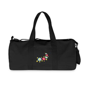 Viele Bunte Blumen Schön Dekorativ Muster Design - Recycelte Canvas-Sporttasche von Stanley/Stella - Schwarz - Vorne