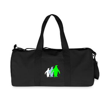 3 Penguins Silhouettes Three Friends Team Row - Recycled Canvas Sports Bag by Stanley/Stella - black - Front