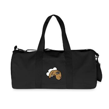 Sheep looks skeptical, critical, suspicious stares - Recycled Canvas Sports Bag by Stanley/Stella - black - Front