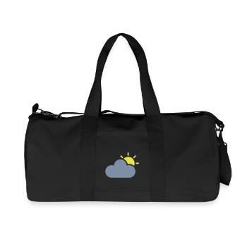 weather symbol - sun & cloud - Recycled Canvas Sports Bag by Stanley/Stella - black - Front
