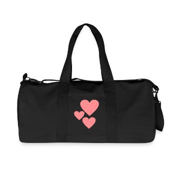 Formes Coeur rose - Sac de sport en toile recyclée Stanley/Stella - noir - Devant