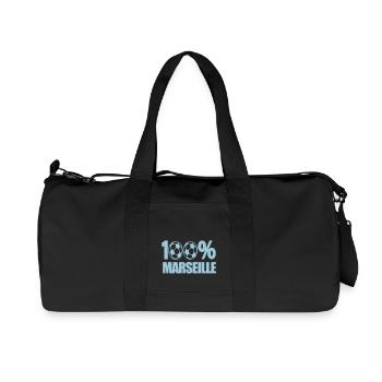 100% Marseille - Sac de sport en toile recyclée Stanley/Stella - noir - Devant